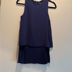 Theory Navy Textured Sleeveless Top